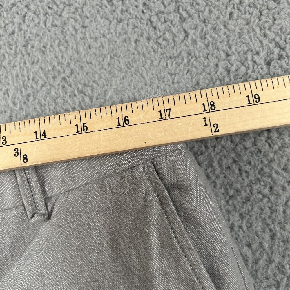 Gap Pants Womens 10 Gray Hip Slung Fit Linen Cotton Herringbone Straight Leg - Picture 8 of 16